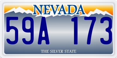 NV license plate 59A173