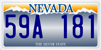 NV license plate 59A181