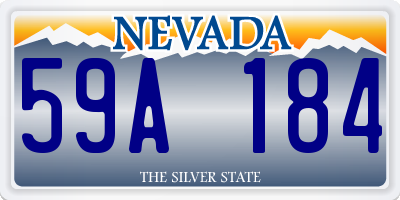 NV license plate 59A184