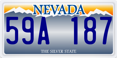 NV license plate 59A187