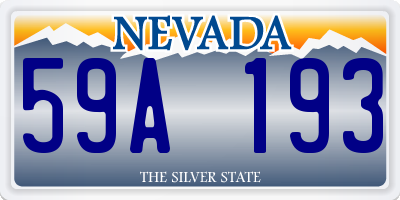 NV license plate 59A193
