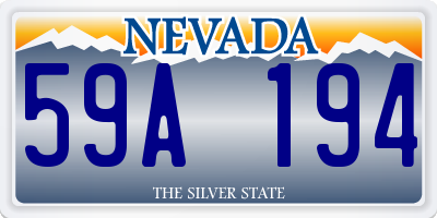 NV license plate 59A194