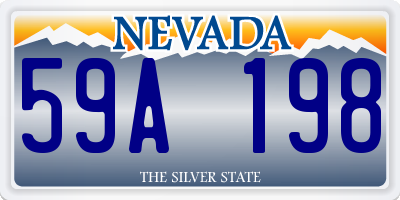 NV license plate 59A198