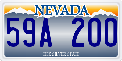 NV license plate 59A200