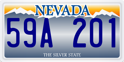 NV license plate 59A201