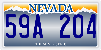 NV license plate 59A204