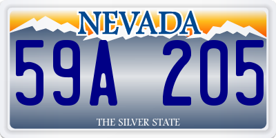 NV license plate 59A205