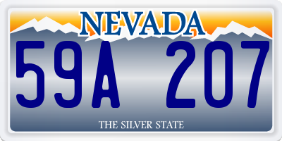 NV license plate 59A207