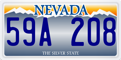 NV license plate 59A208