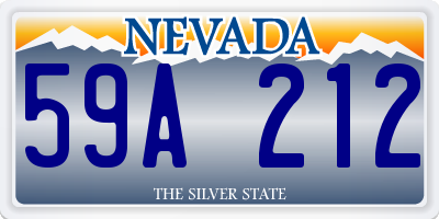 NV license plate 59A212