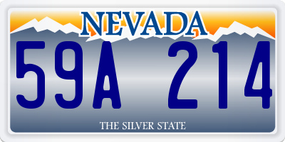 NV license plate 59A214