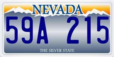 NV license plate 59A215