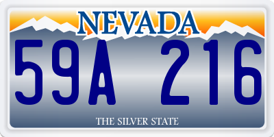 NV license plate 59A216