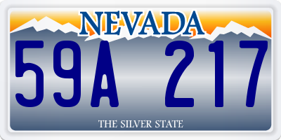 NV license plate 59A217