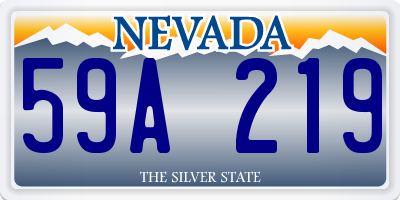 NV license plate 59A219