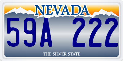 NV license plate 59A222