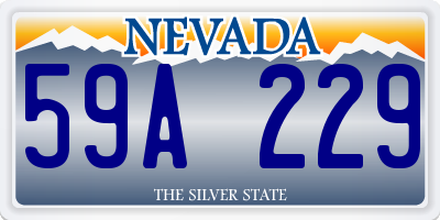 NV license plate 59A229