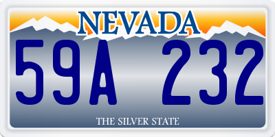 NV license plate 59A232