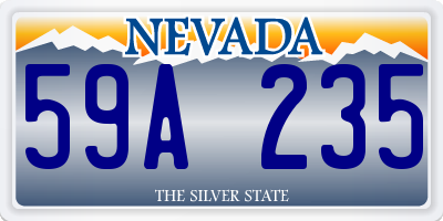 NV license plate 59A235