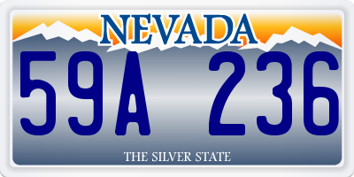NV license plate 59A236