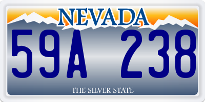 NV license plate 59A238