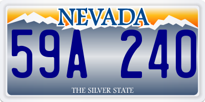 NV license plate 59A240