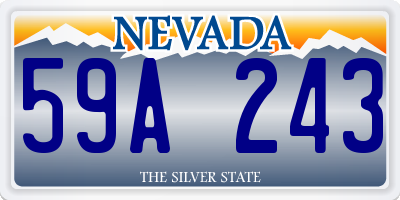 NV license plate 59A243