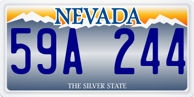 NV license plate 59A244