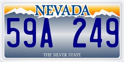 NV license plate 59A249