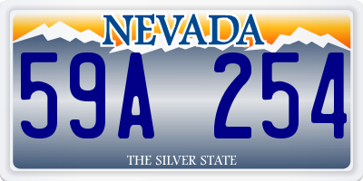 NV license plate 59A254