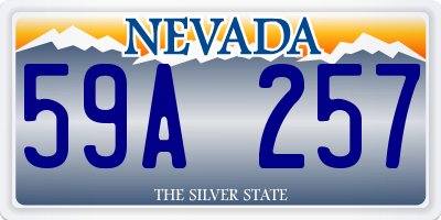 NV license plate 59A257