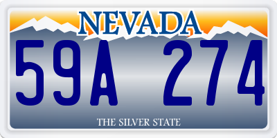 NV license plate 59A274