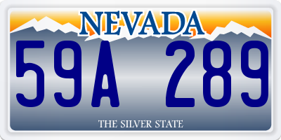 NV license plate 59A289