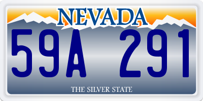 NV license plate 59A291