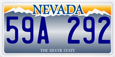 NV license plate 59A292