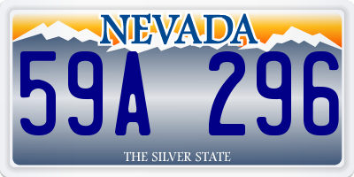 NV license plate 59A296