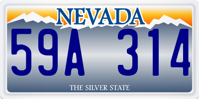 NV license plate 59A314