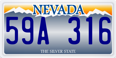 NV license plate 59A316