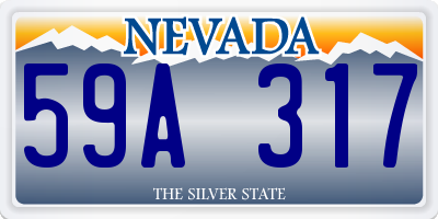 NV license plate 59A317