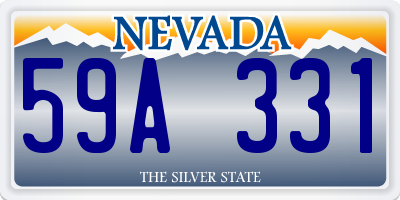 NV license plate 59A331