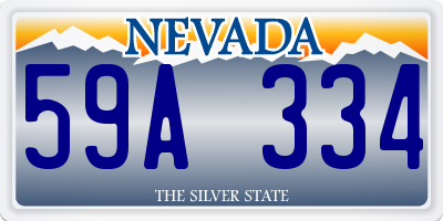 NV license plate 59A334