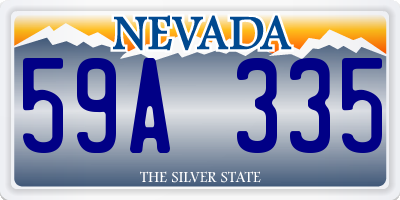 NV license plate 59A335