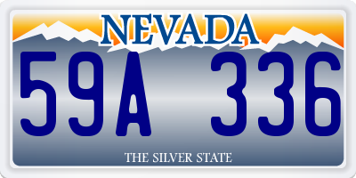 NV license plate 59A336