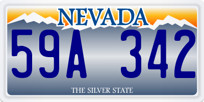 NV license plate 59A342