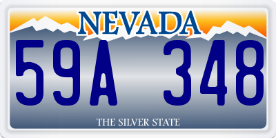 NV license plate 59A348