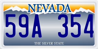 NV license plate 59A354