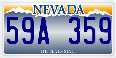 NV license plate 59A359