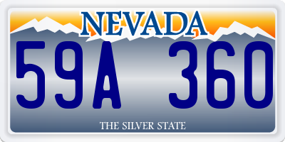 NV license plate 59A360