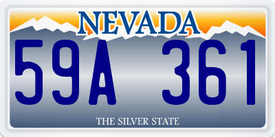 NV license plate 59A361