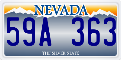 NV license plate 59A363